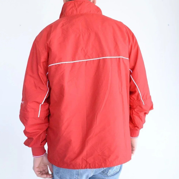 Antigua Red  Quarter Zip w Removable Sleeves Golf Windbreaker Size Medium - Picture 3 of 11